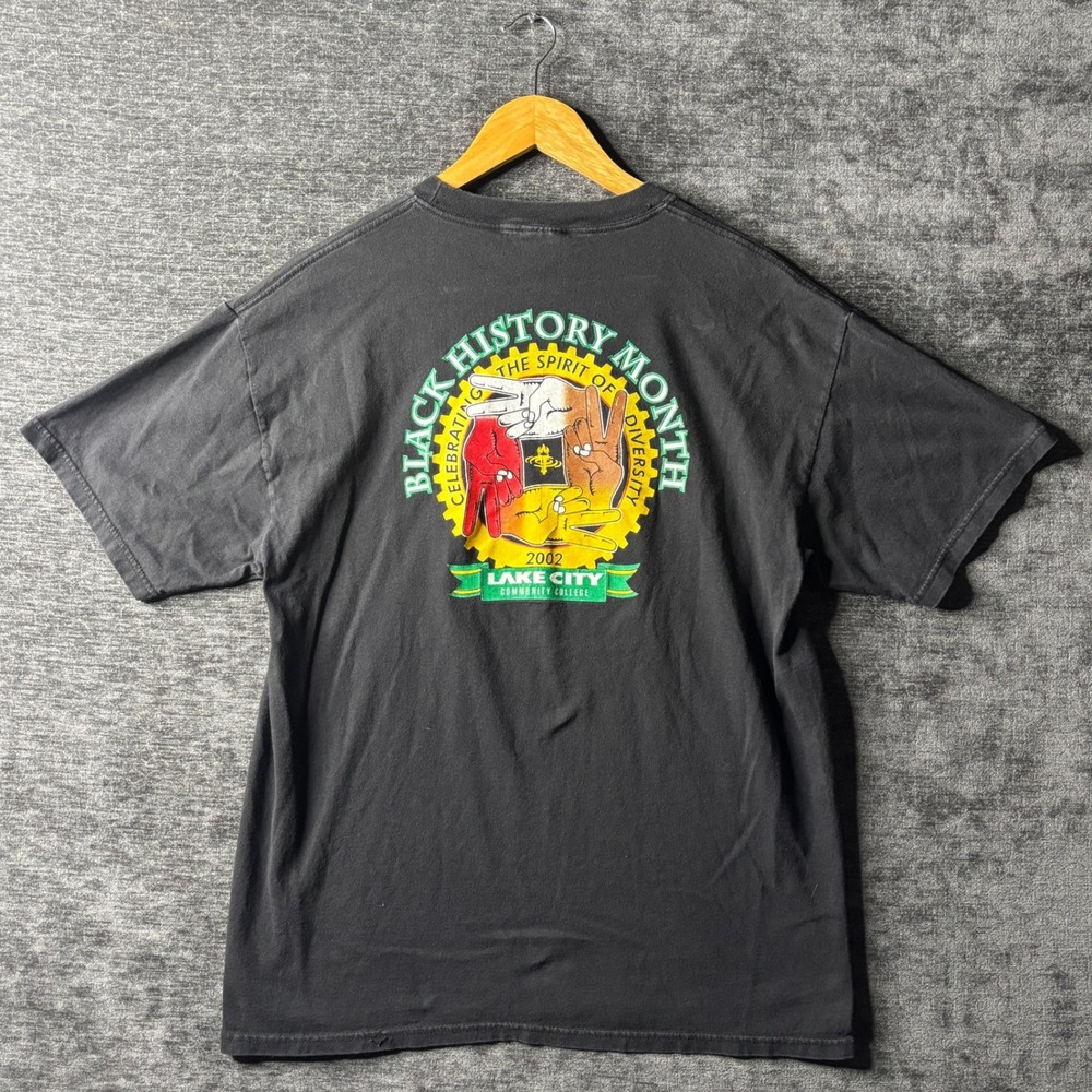 Vintage 2002 Black History Month Lake City Community College T-Shirt Large Y2K